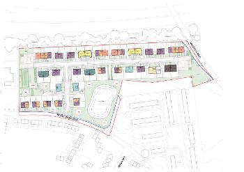 Illustrative potential site layout of new council housing in Gallowhill