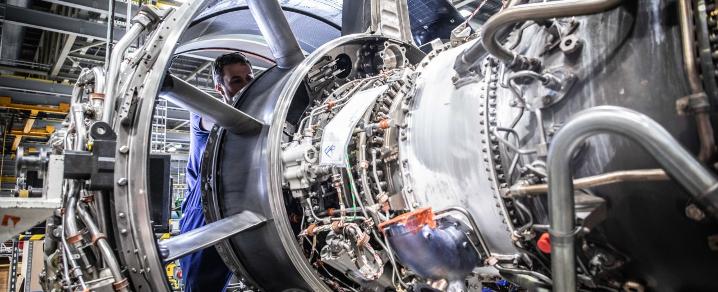 An engineer working at Rolls-Royce PLC in Inchinnan