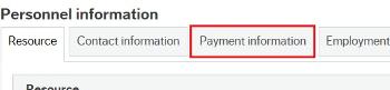 Payment Information Tab