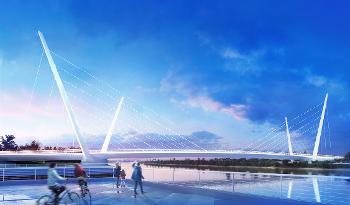 Artist impression of River Clyde bridge at Renfrew as part of Clyde Waterfront project