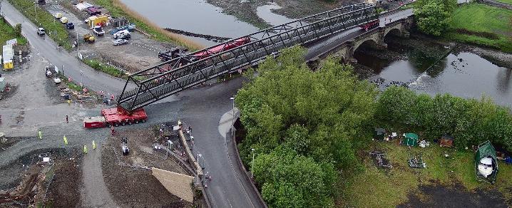 Bridge installation over the Black Cart river 