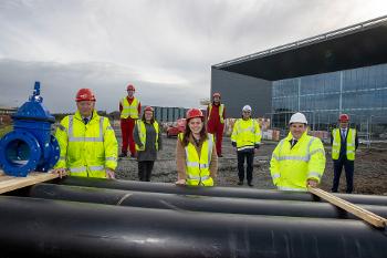 Cabinet Secretary Kate Forbes meets the team delivering the low carbon heating network at AMIDS