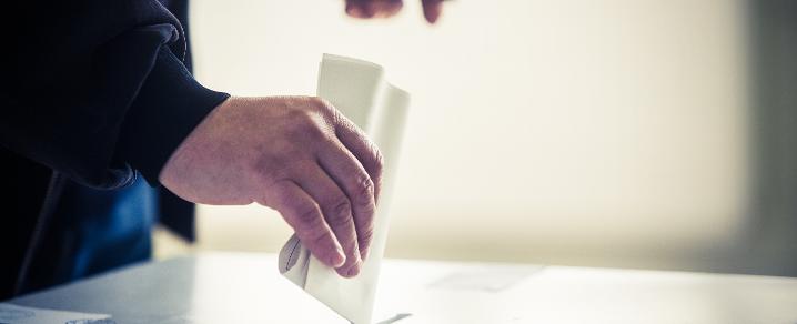 Person casting a vote