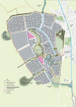 Map showing active travel routes for the proposed additional primary school in Dargavel