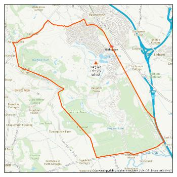 Map showing current catchment area for Dargavel