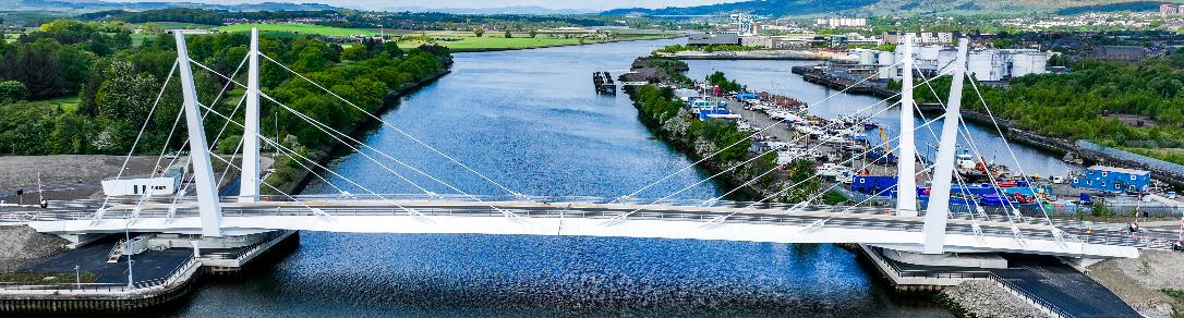 Renfrew Bridge, completed The Renfrew Bridge after completion in May 2025