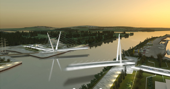 An artist impression of the Clyde crossing which is part of the Clyde Waterfront Renfrew Riverside project