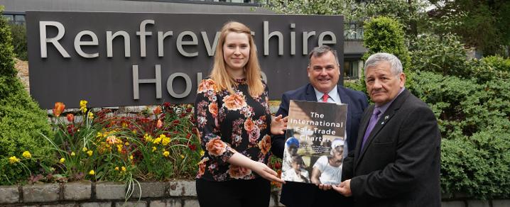 Mara Fehling SFTF, Renfrewshire Council Leader Iain Nicolson, Charles Sim SFTF