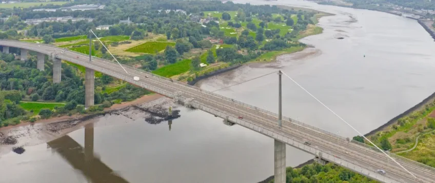 Arial view of Erskine Bridge