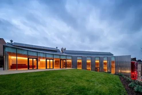 View of Paisley Museum from the upper terrace