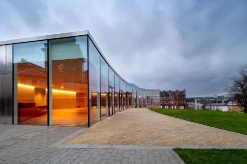 View of Paisley Museum from the upper terrace