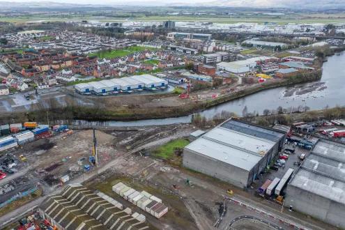 View of AMIDS South site connecting Paisley with the Advanced Manufacturing Innovation District Scotland (AMIDS)