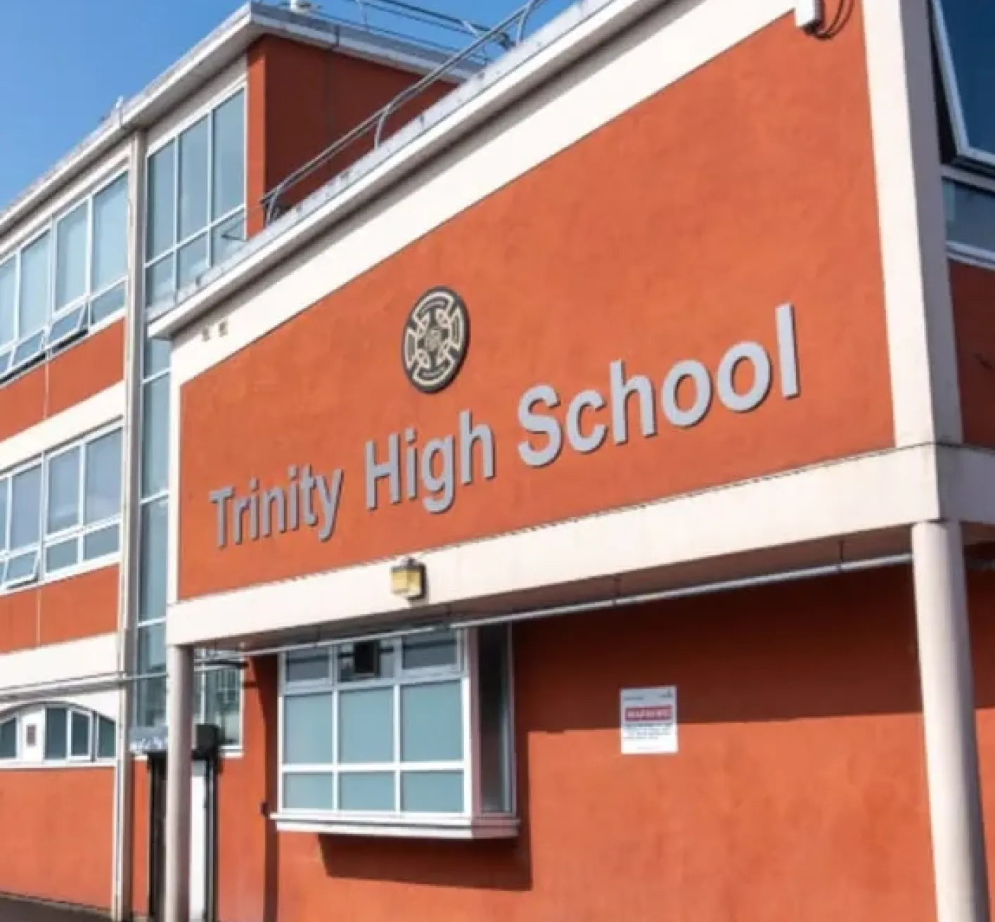 Exterior of Trinity High School in Renfrew